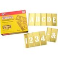 C.H. Hanson 2-1/2" Brass Interlocking Stencil Letters and Numbers, 45 Piece Set 10072